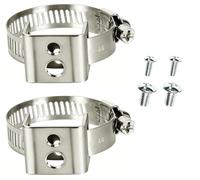 2Pcs Sign Mounting Brackets for Poles Stainless Steel Hose Adjustable Pole Ring Clamp Mounting Kit Fits 0.7"-1.8" Posts for Street Yard Signs Traffic & Parking