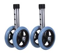 2pcs Silent Walker Wheels Dual Wheel Adjustable Stainless Steel Caster | Replacement Parts for Walkers, 4.72 Inch Size, Smooth Rolling on Thresholds, for Homes and Rehabilitation Centers