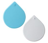 2PCS Silicon Bathtub Stopper, Drain Protector Sink Strainer Protector, Shower Drain Cover Hair Catcher, Universal Bath Plug Replacement Prevent Drain Clog(Blue, White)