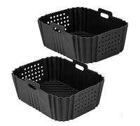 2PCS Silicone Air Fryer Liners for Ninja Double Stack XL 9.5l Air Fryer SL400UK, Repeatable Silicone Liners Air Fryer Accessories for Ninja AF400UK, AF451UK, Tower T17088