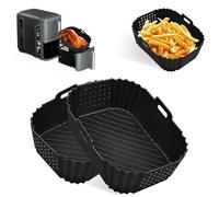 2PCS Silicone Air Fryer Liners for Ninja Double Stack XL,Side Opening Hole Ninja Double Stack Air Fryer Liners,Food Grade Ninja SL400UK Air Fryer Silicone Liners Accessories