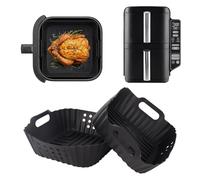 2PCS Silicone Air Fryer Liners for SL300UK Ninja Double Stack Air Fryer Accessories, Reusable Insert Airfryer Liner for Vertical Dual Drawer Air Fryer SL300UK