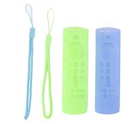 2pcs Silicone Anti Slip Shockproof with Lanyard for Voice Remote 3rd Gen, Remote Control Case Easy to Install, Full Access to Buttons, Lightweight and sturdy (Luminous Blue and Luminous Green)