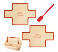 2PCS Silicone Baking Mat, Silicone Oven Liner, Loaf Pan Liners with Brush, Heat-Resistant Cooking Bakeware Mat, Nonstick and Reusable, Bread Mat for 9.5 x 5 Inch or 24OZ Loaf Pan