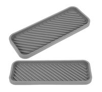 2pcs Silicone Bathroom Vanity Tray for Countertop Storage