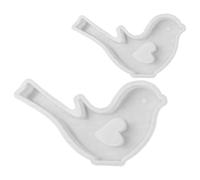 2pcs Silicone Bird Fondant Mold for Home Baking and Ice Casting | White Lifelike Design, Easy Release and Cleaning, Multi-material Use for Bakers and Artists