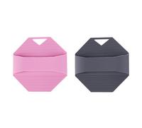 2PCS Silicone Body Scrubber, Handheld Shower Bath Brush for Gently Exfoliating & Massaging,Exfoliating for All Kinds of Skins-Easy to Use and Clean (Pink+Gray)