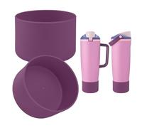 2PCS Silicone Boot Compatible with Owala 30oz & 40oz FreeSip Sway Bottles & Tumblers, Protective Anti-Slip Bottom Cover Sleeve for Freesip Sway Tumbler (Eggplant Purple)