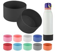 2pcs Silicone Boot for Owala FreeSip Twist Water Bottle 24oz,Applicable Anti-Slip Protective Sleeve for Owala FreeSip Twist,Anti-Slip Bottom Protective for Owala FreeSip Twist (Black)
