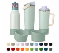 2PCS Silicone Boot for Owala Water Bottle 30oz & 40oz FreeSip Sway & Tumblers, Non-Slip, Scratch-resistant, Protective Sleeve for Stainless Steel Water Bottle Accessories BPA-Free Bottom Base(2EL)