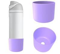 2PCS Silicone Boot for Owala Water Bottle 32oz, Anti-Slip Protective Sleeve for Owala FreeSip/Twist/Flip Stainless Steel Water Bottles (Purple)