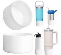 2Pcs Silicone Boot for Stanley Cup 40oz & Ice Flow 20oz 30oz, Protective Water Bottle Bottom Sleeve Cover, Stanley Cup Accessories, Clear