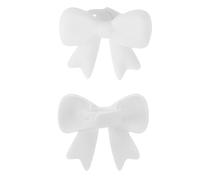 2Pcs Silicone Bowknot Headphone Accessories Secure Easy, White | Stereo Headphone Decoration, Gaming Headsets Attachment, Secure Running, Comfortable Wear for Women