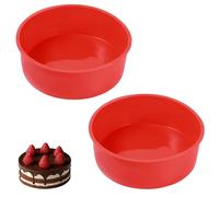 2pcs Silicone Cake Tins for Baking Round,Non-Stick Quick ReleaseCake Moulds Cake Baking Pan for Muffins Baking Layer Cakes, Sponges Cakes (8inch)