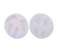 2pcs Silicone Candle Mould with Mini Hand and Foot Shapes | White High-temperature Silicone, Detailed Impressions, Easy Release, Suitable for Chocolate, Fondant, Soap and Cupcake