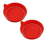 2Pcs Silicone Car Cup Coaster, GLADFRESIT Non-Slip Diamond Inlaid Car Water Cup Pad - Universal Rhinestone Car Accessories for Auto, Vehicles (Red)