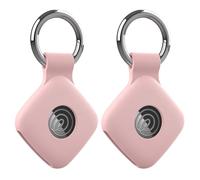 2PCS Silicone Case for Tile Mate 2024/2022 Tracker Soft Flexible Scratch Cover Holder Keychain Smart Tracer Cover Protective Cover (Pink)