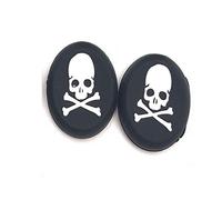 2PCS Silicone Cat Skull Thumb Grip Cap Gamepad Joystick Cover Case for Sony Playstation Dualshock 3/4 PS3 PS4 Slim Pro Xbox One 360 Controller (Skull - White)