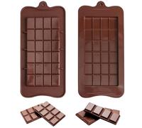 2Pcs Silicone Chocolate Bar Moulds Large Deep Chocolate Bar Mould Break Apart Molds for DIY Ice Cube Tray Candy Jelly Non Stick Reusable, 24 Cell