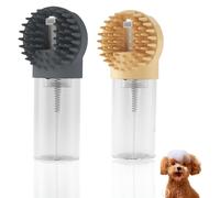 2PCS Silicone Dog & Cat Bath Brush with Soap Dispenser - Puppy Grooming & Massage Brush - Deshedding Tool for Long & Short Hair Pets - Ideal for Pet Washing and Showering