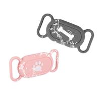 2pcs Silicone Dog Collar Holders for Galaxy SmartTag2, Pet Collar Case Cover Waterproof Anti-Loss Protective Case Cat Collar Holder Accessory for Samsung Galaxy Smart Tag2 (Pink/Gray)