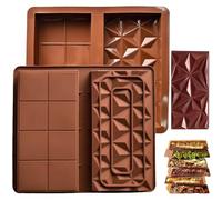 2Pcs Silicone Dubai Chocolate Moulds Set, Reusable Non-Stick Chocolate Bar Moulds for Baking, Festive Treats, 17x19x2.6cm Food-Grade Molds with Easy Release Design