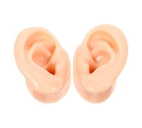 2pcs Silicone Ear Model Earrings Display Prop for Practicing and Studs