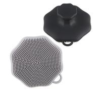 2PCS Silicone Face Scrubber, Face Brush Lymphatic Drainage for Women & Men, Body Scrubber Suitable for Sensitive/Delicate/Dry Skin (Black + Grey)