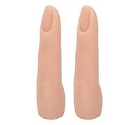 2PCS Silicone Fingers for Nail Practice, Flexible Bendable Nail Finger Practice Model Nail Art Practice Training Display Fake Finger for Nail Art Jewelry Ring Display (Skin Color)