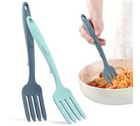 2pcs Silicone Flexible Forks, Cooking Fork Heat Resistant, Blending Cooking Silicone Fork for Cookings Utensil for Mix Ingredients, Mash Food, Whisk Eggs,Baking Non Stick