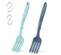 2pcs Silicone Flexible Forks Silicone Cooking Fork Heat Resistant 11.6 Inch Nonstick Blending Fork Ultimate Fork for Mix Ingredients, Mash Food(COLOR:blue)