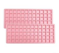 2Pcs Silicone Food Trays, Ice Cube Moulds Freezer Stackable, Non Spill Ice Cube Tray, 60 Ices Cubs Per Tray Dishwasher Safe No BPA(Pink)