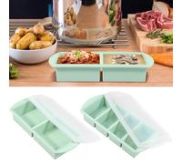 2pcs Silicone Freezing Tray with Lid, Easy-Release Baby Food Freezer Trays Soup Freezer Containers, Large 30.5x13.5x5.5 cm Ice Cube Moulds for Sauce Meal Prep Chilled Drinks Whiskey