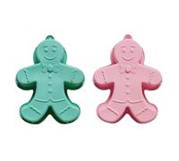 2pcs Silicone Gingerbread Man Baking Tray, Gingerbread Man Cake Pan, Non Stick Gingerbread Silicone Cake Mold for Holiday Baking, Random Color