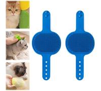 2PCS Silicone Grooming Strap Pad for Cats, Silicone Grooming Strap Pad - 2-in-1 Self-Groomer, Adjustable Silicones Pet Groomings Tool for Climbing Frames Table Legs (Blue)