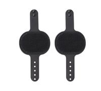 2PCS Silicone Grooming Strap Pad for Cats, Silicone Grooming Strap Pad - 2-in-1 Self-Groomer, Adjustable Silicones Pet Groomings Tool for Climbing Frames Table Legs (Black)