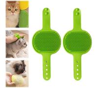 2PCS Silicone Grooming Strap Pad for Cats, Silicone Grooming Strap Pad - 2-in-1 Self-Groomer, Adjustable Silicones Pet Groomings Tool for Climbing Frames Table Legs (Green)