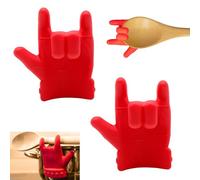 2PCS Silicone Hand Pot Lid Lifter,Spill Proof Lid Lifter,Pot Lid Holder for Kitchen,Rock You Innovative Kitchen Tool,Finger Spoon Holder, Kitchen Tool Decoration Pot Lid & Cute Kitchen Accessories