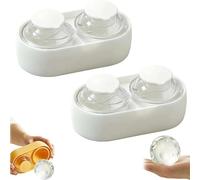2PCS Silicone Ice Ball Molds for Whiskey, Large ICE Sphere Maker, Reusable Easy Release Silicone ICES Cube Maker, for Home, Bar, Cold Drinks (White)