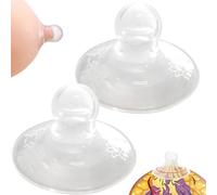 2Pcs Silicone Inverted Nipple Corrector Suckers, Soft Clear Sunken Nipple Puller for Inverted Flat Shy Shape Pressure Day and Night Use