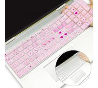 2Pcs Silicone Keyboard Cover Skins for 15.6" HP Envy Laptops, 15-BS013DX 15-BS020NR 15-BS020WM 15-BS033CL 15-CB010NR 15-CB071NR 15-CC010NR 15-CC020NR 15-CC063NR 15-CC064NR 15-CC065NR (Love Bear+Clear)