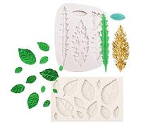 2pcs Silicone Leaf Fondant Mold 3D Leaves Shape Moulds Cake Baking Mould DIY Craft Decorating Tools for Polymer Clay Sugar Soap by RuiChy
