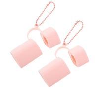 2pcs Silicone Lipstick Holder Pink Heart Shaped Travel Case | Chain Attachment, Protective Shell, Convenient Opening, Compact for Makeup on Go, Modern Women's Accessory