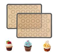 2pcs Silicone Macaron Baking Mats, 42×29.5 cm Non Stick Baking Mat for Macarons, Heat-Resistant Reusable Baking Sheet Liners, Non-Slip Washable Baking Tray for Macaroons,Biscuits, Cake,Bread Making