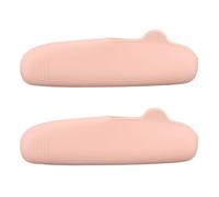 2PCS Silicone Makeup Brush Holder, Soft Cosmetic Brush Storage Bag with Secure Clip, Half Open Design Face Brushes Organizer Case for Travel and Home Use (Pink)