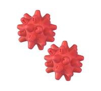 2pcs Silicone Massage Balls, Deep Tissue Trigger Point Myofascial Release with Spiky Design for Foot Leg Back Neck Shoulder Muscle Recovery, Portable Durable Non-Slip Soft Touch (Red)