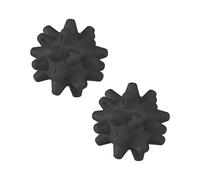 2pcs Silicone Massage Balls, Deep Tissue Trigger Point Myofascial Release with Spiky Design for Foot Leg Back Neck Shoulder Muscle Recovery, Portable Durable Non-Slip Soft Touch (Black)