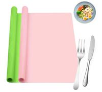 2pcs Silicone Mats - 15.7x11.8" Silicone Sheet for Crafts Resin Mat Clear Countertop Protector Pad Placemats for Heat Insulation Tabletop Protection