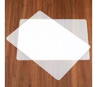 2PCS Silicone Mats Non-Slip Heat Resistant Plastic Placemats Wipeable Matte Clear Countertop Protector Liner for Kitchen Baking Pastry, Table, Coffee, Crafts(30x21cm, Translucent)