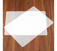 2PCS Silicone Mats Non-Slip Heat Resistant Plastic Placemats Wipeable Matte Clear Countertop Protector Liner for Kitchen Baking Pastry, Table, Coffee, Crafts(40x30 cm, Translucent)